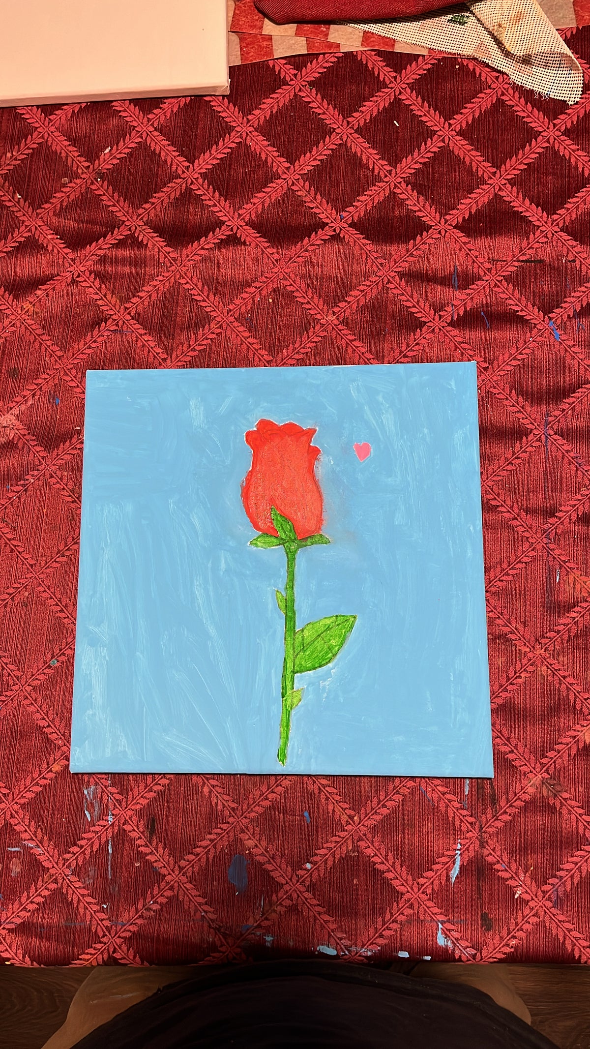 Rose with a heart painting