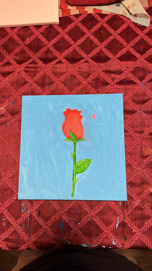 Rose with a heart painting