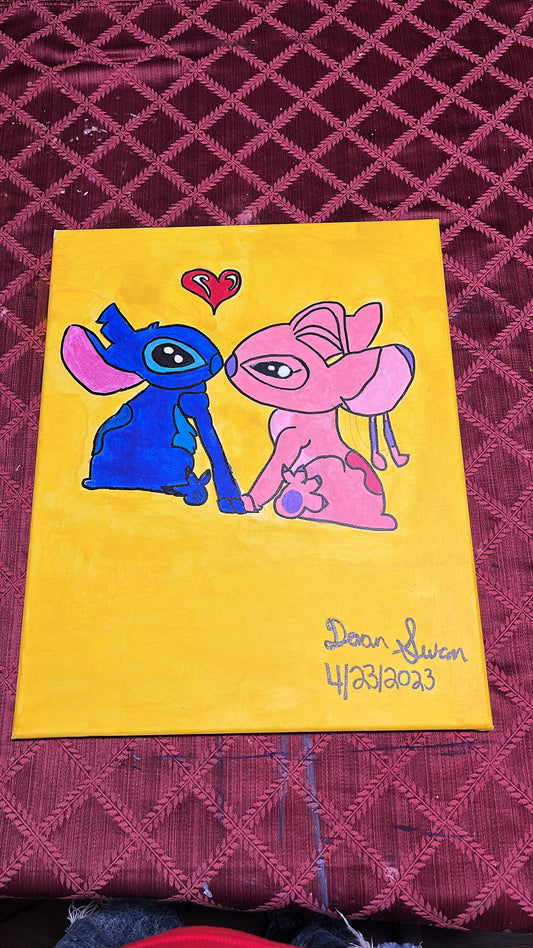 Stitch and Angel painting