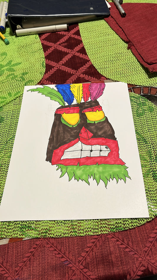 Aku-Aku marker drawing