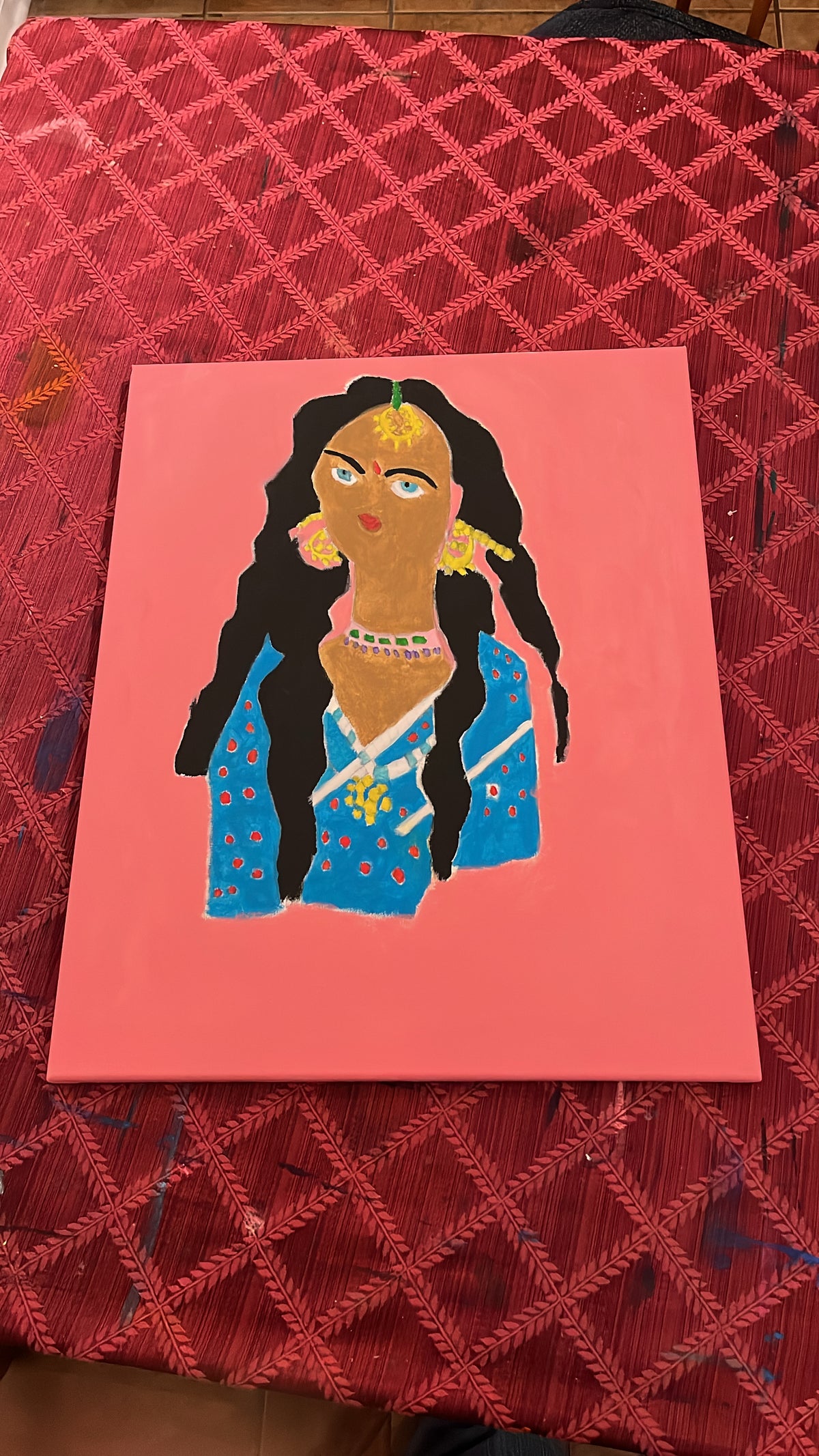 Hindu Woman painting